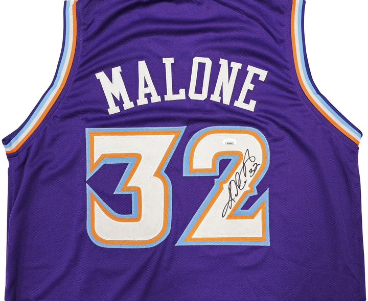 Utah Jazz Karl Malone Autographed Signed Purple Jersey JSA