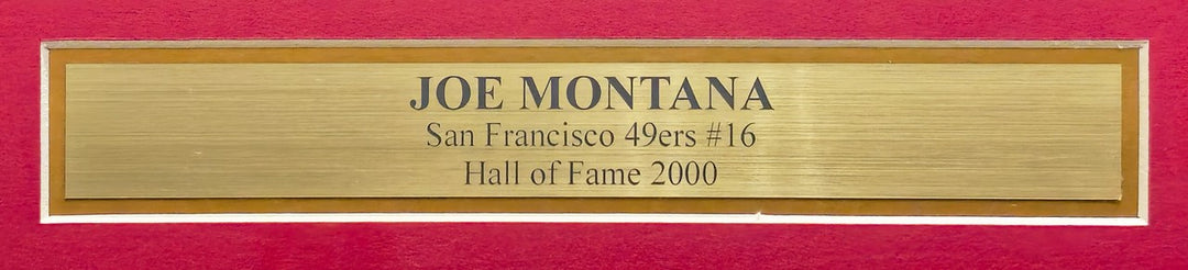 San Francisco 49ers Joe Montana Signed Framed Red Jersey Beckett BAS QR