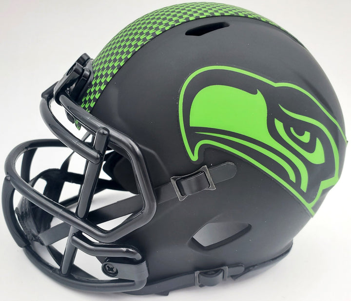 Warren Moon Signed Eclipse Black Seahawks Speed Mini Helmet "HOF 06" MCS Holo