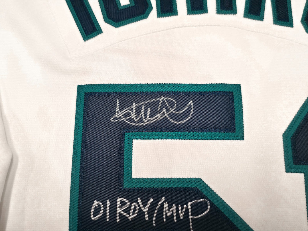 Mariners Ichiro Suzuki Auto White M&N Cooperstown 2001 ASG Jersey 44 01 ROY/MVP