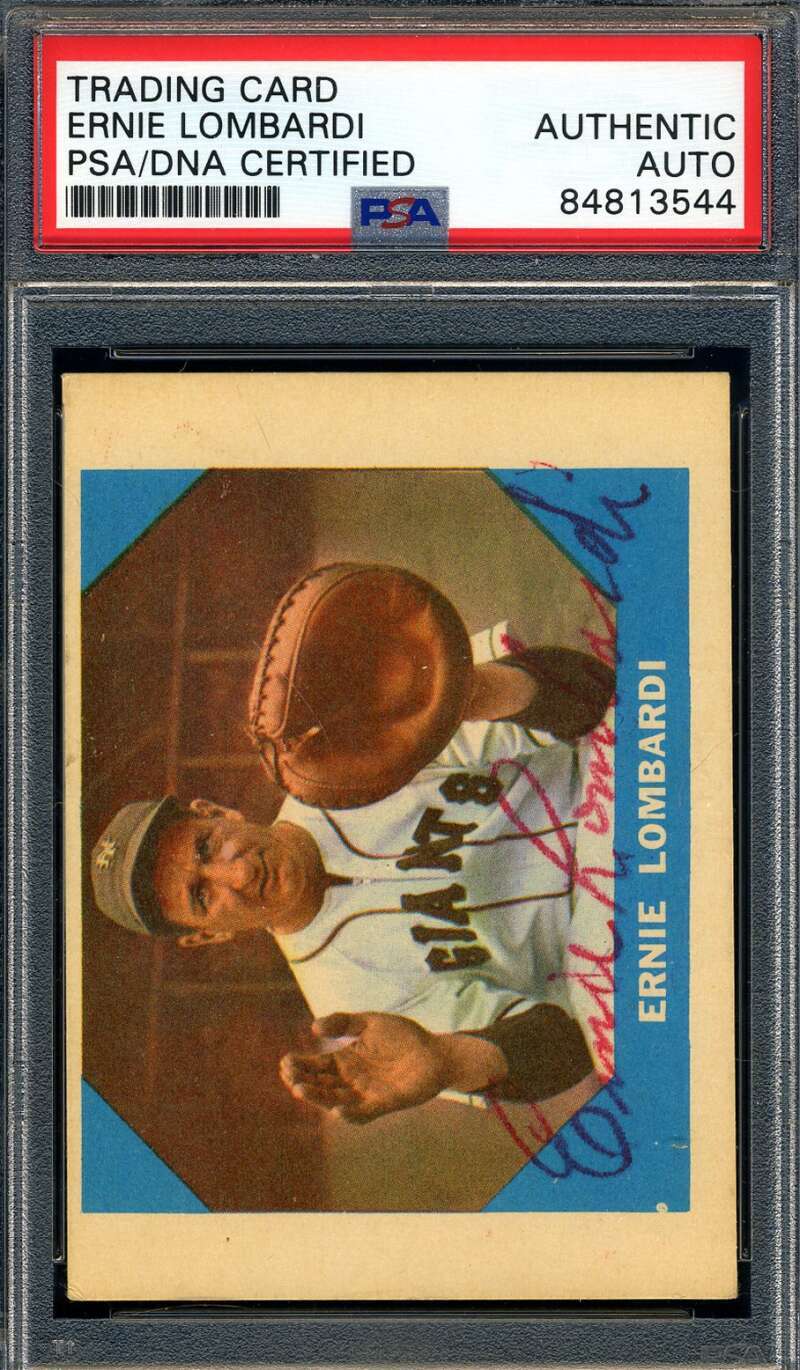 Ernie Lombardi PSA DNA Signed 1960 Fleer Autographed