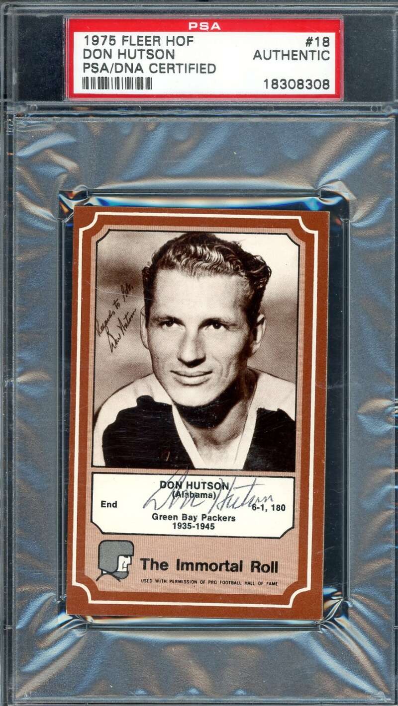 Don Hutson PSA DNA Signed 1975 Fleer Immortal Roll HOF Autograph