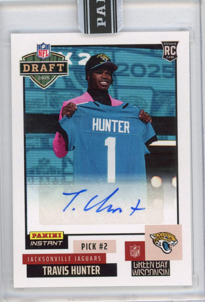 2025 Panini Instant NFL Travis Hunter #DN2 Draft Night Auto Rookie Football Card