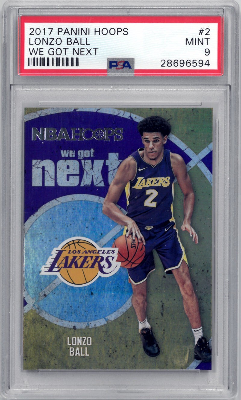 Lonzo Ball 2017-18 Panini NBA Hoops We Got Next Rookie Card #2 PSA Graded 9 Mint