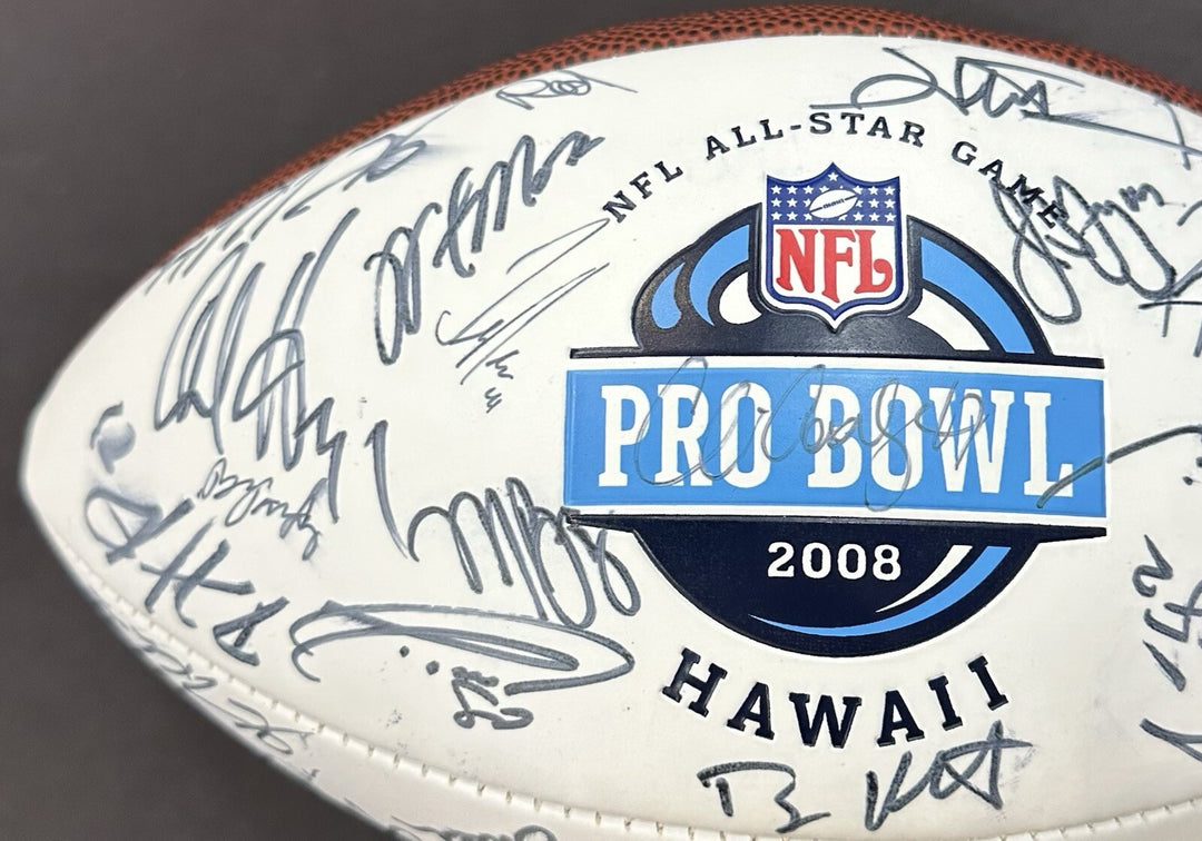 2008 Pro Bowl Team Signed NFL Football Adrian Peterson Tony Romo 40 + Auto Coa