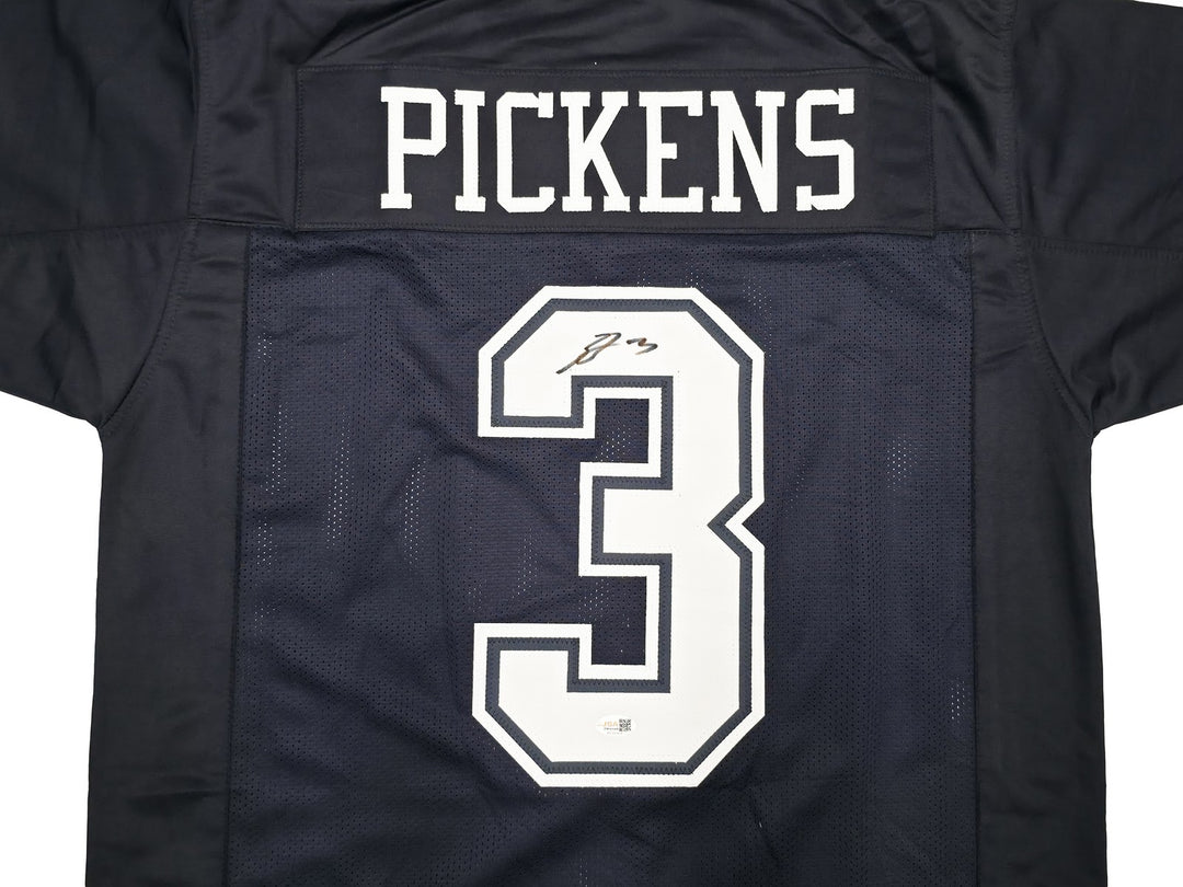 Dallas Cowboys George Pickens Autographed Blue Jersey JSA Witness