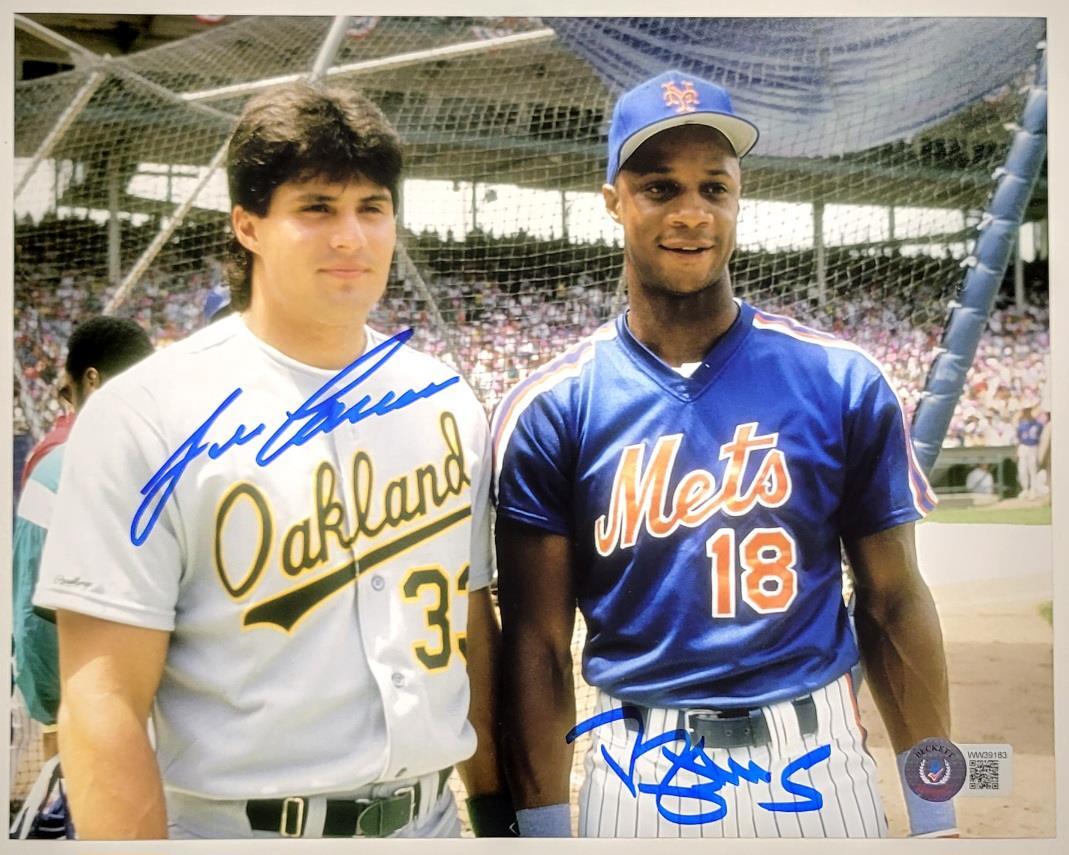 Darryl Strawberry & Jose Canseco signed 8x10 photo autograph ~ Beckett BAS Holo