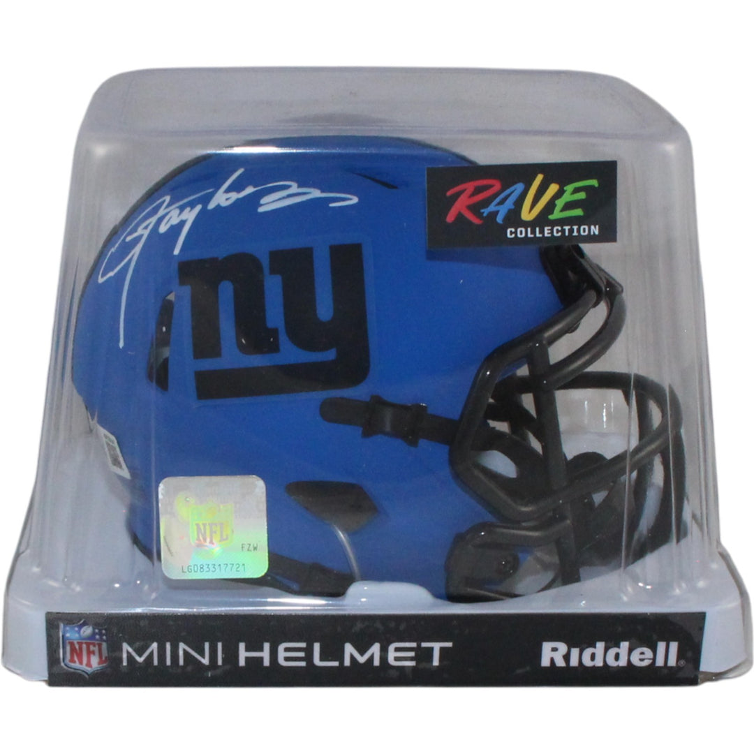 Lawrence Taylor Autographed New York Giants Rave Mini Helmet Beckett W 55039