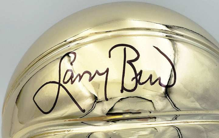 Larry Bird Auto Gold Fanatics Mini Trophy Celtics "18x Champ" Box Plaque Beckett