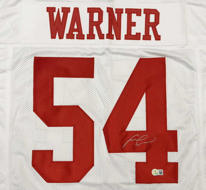 Fred Warner Signed San Francisco 49ers White Jersey Beckett BAS QR