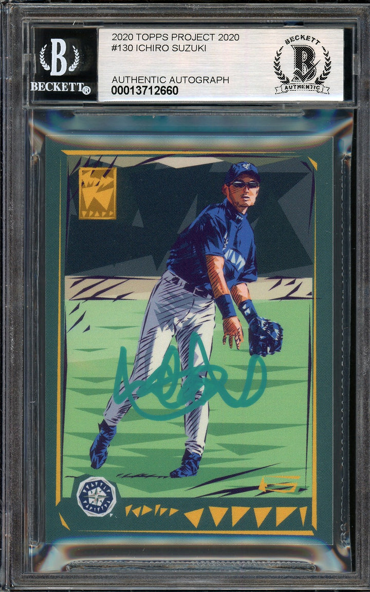 Ichiro Suzuki Auto Topps Project 2020 Naturel Card 130 Mariners Sig 10 /5 BAS