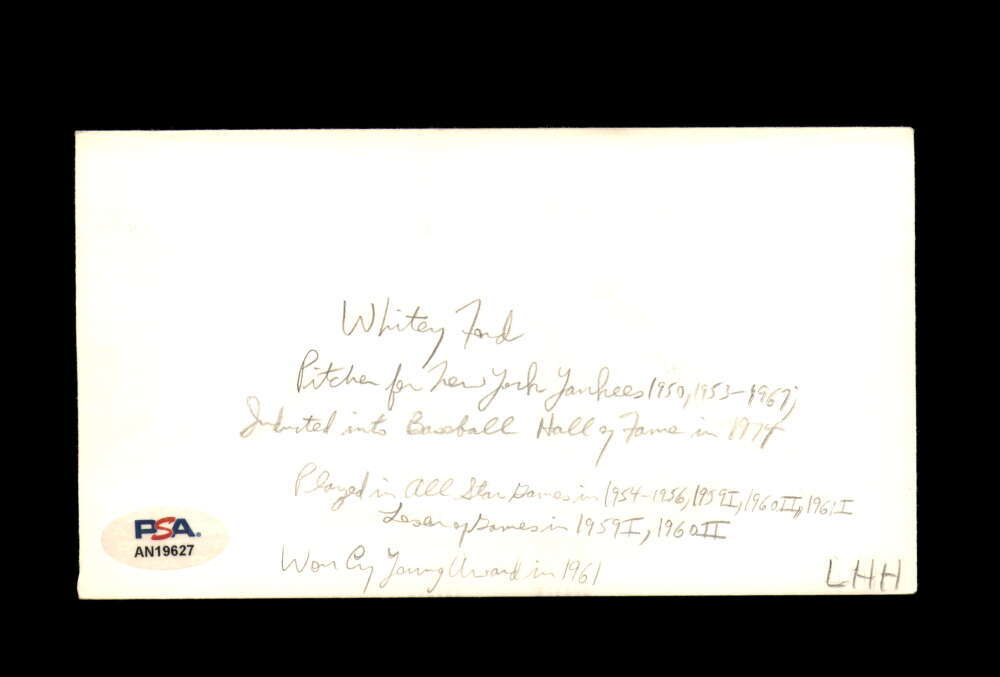 Whitey Ford PSA DNA Signed FDC 1983 First Day Cover Cache Babe Ruth Autograph