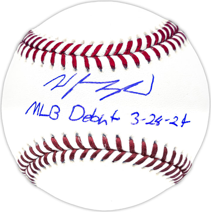 Wyatt Langford Auto MLB Baseball Rangers MLB Debut 3-28-24 Fanatics and MLB Holo