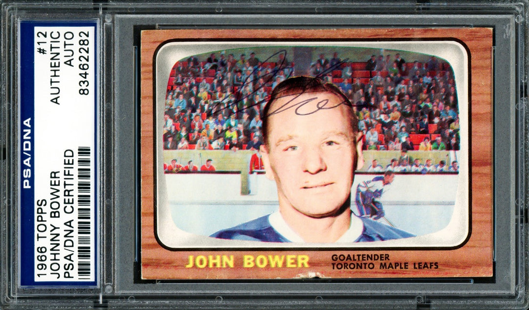 Johnny Bower Signed 1966 Topps Card 12 Toronto Maple Leafs PSA/DNA #83462282