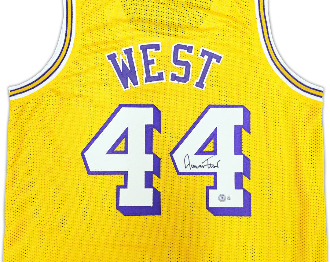 Los Angeles Lakers Jerry West Signed Yellow Jersey Beckett