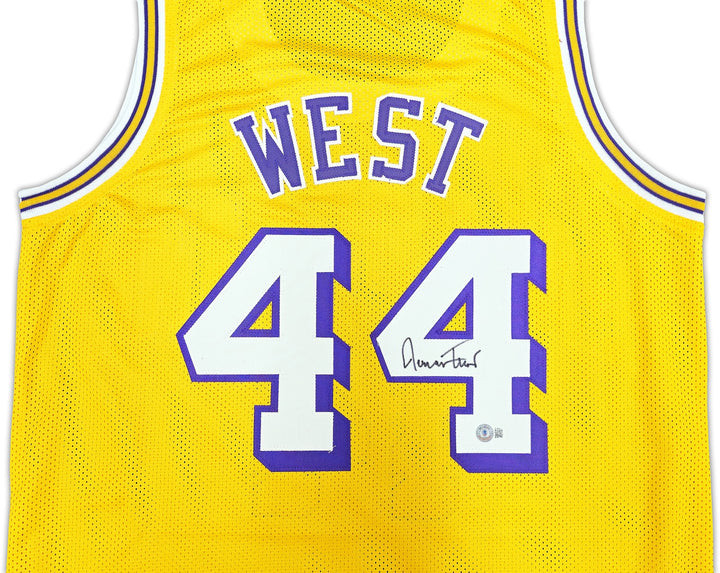 Los Angeles Lakers Jerry West Signed Yellow Jersey Beckett