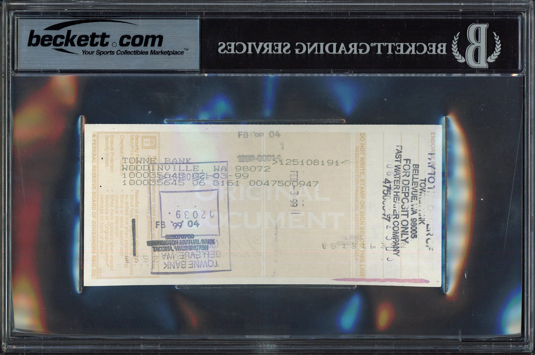 Bill Russell Signed Check Boston Celtics Auto GM 10 Beckett #15498759