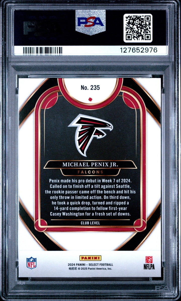 Graded 2024 Panini Select Michael Penix Jr. #235 Rookie RC Card PSA 9