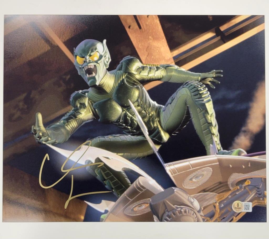 Willem Dafoe signed Green Goblin 11x14 photo Spider-Man autograph ~ Beckett BAS