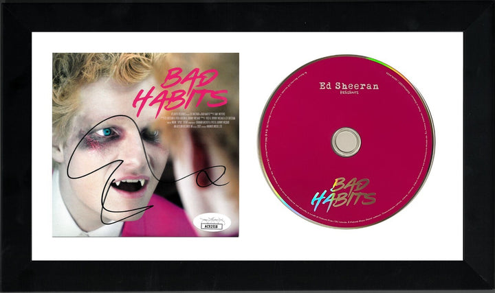Ed Sheeran signed 2021 Bad Habits Atlantic Records Single Cover/CD Framed 6.5x12
