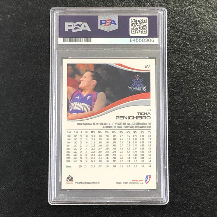 2007 Rittenhouse WNBA #87 Ticha Penicheiro Signed Card AUTO PSA/DNA Slabbed Mona