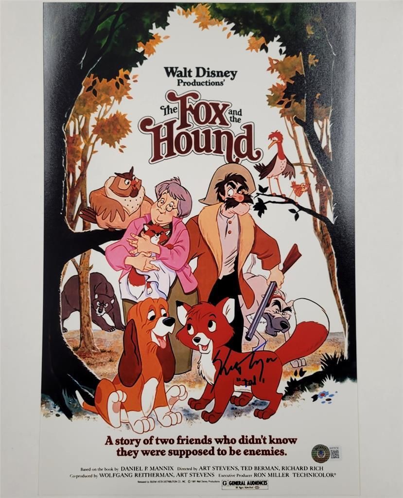 Keith Coogan signed Fox and the Hound 11x17 movie poster photo BAS Beckett Holo
