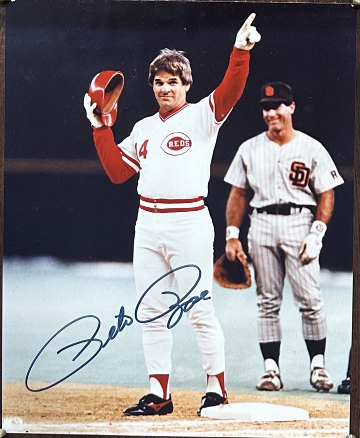 Pete Rose Signed 8x10 Framed Hit King Photo Plaque Reds Autograph Goldin COA