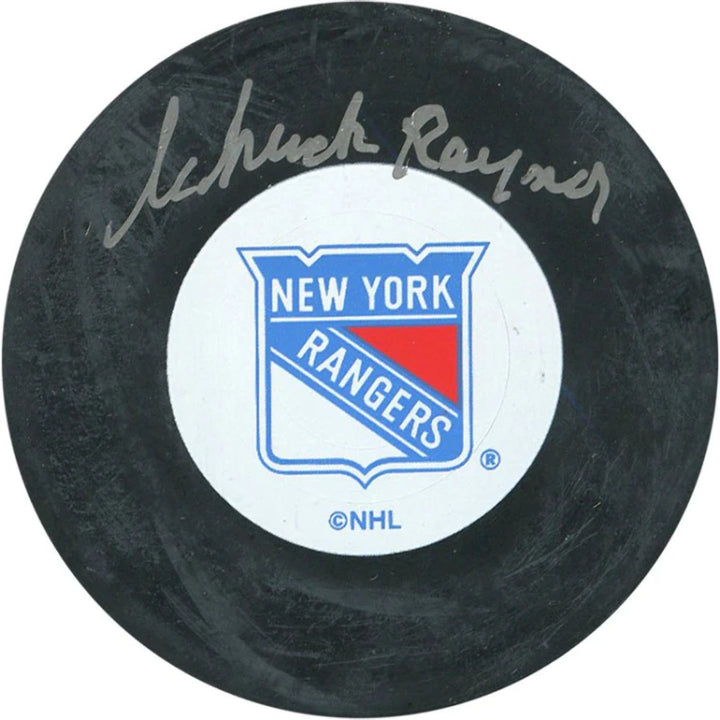Chuck Raynor Autographed New York Rangers Puck
