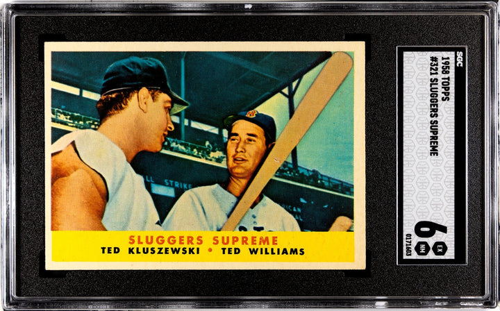 Ted Williams 1958 Topps Sluggers Supreme Card #321- SGC Graded 6 EX-NM- Centered