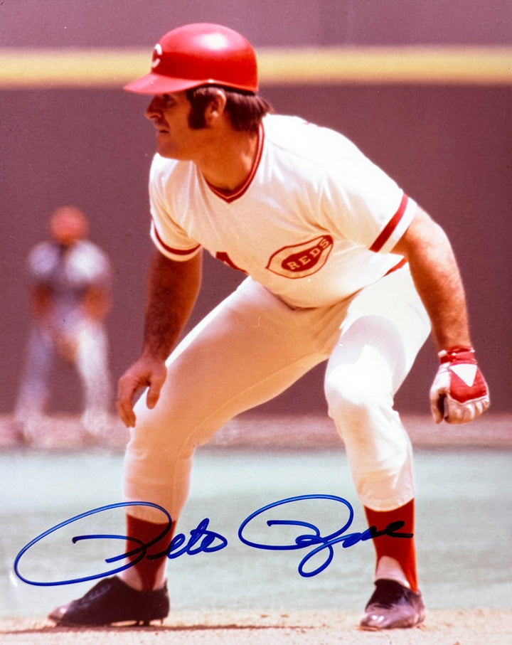 Pete Rose signed Cincinnati Reds MLB 8x10 Photo minor dings- COA (HIT KING/4256)
