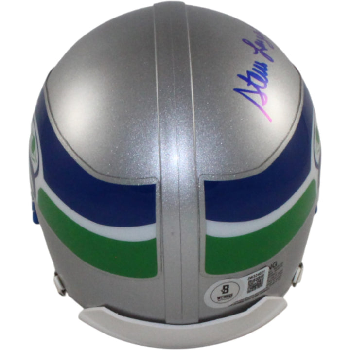 Steve Largent Autographed Seattle Seahawks Mini Helmet VSR4 HOF Beckett 54760