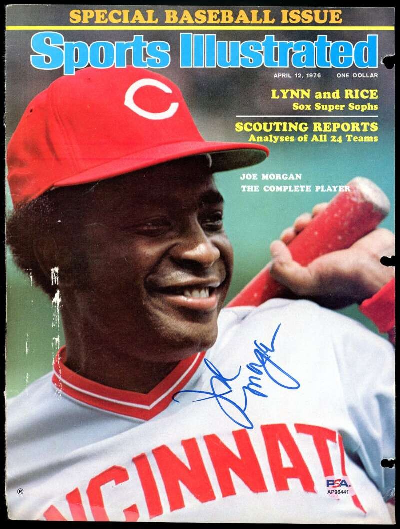 Joe Morgan PSA DNA Signed 1976 SI Cover Photo Autograph Reds