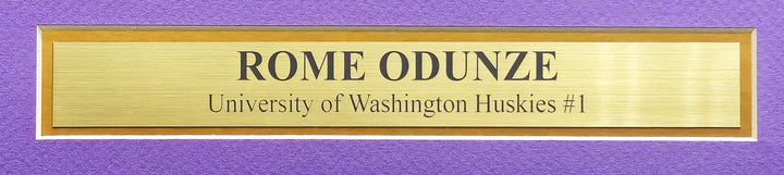 Washington Huskies Rome Odunze Signed Framed Purple Jersey Beckett BAS Witness