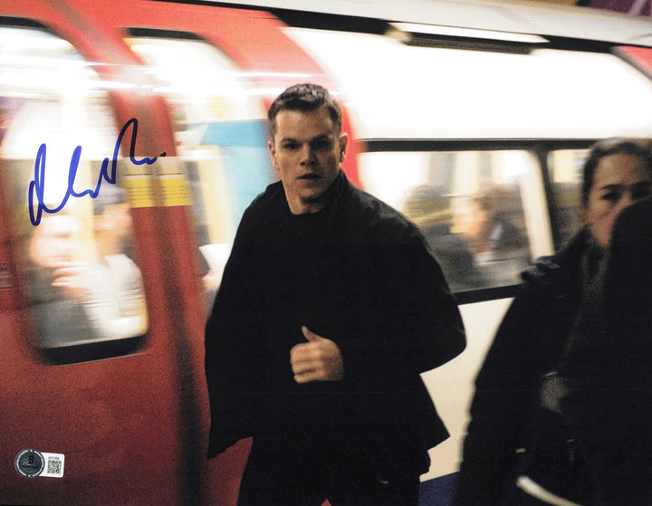 Matt Damon Autographed Signed 11x14 Photo Bourne Beckett BAS QR #AE31906