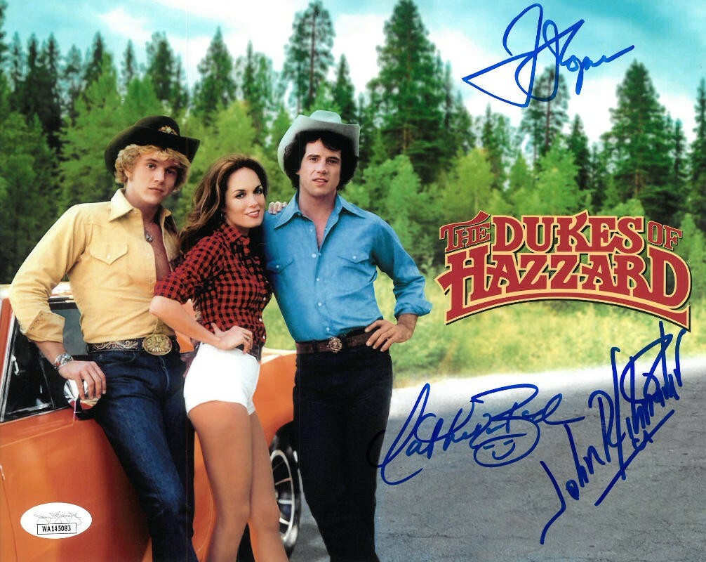 Dukes of Hazzard signed 11X14 Photo Tom Wopat/John Schneider/Catherine Bach-JSA
