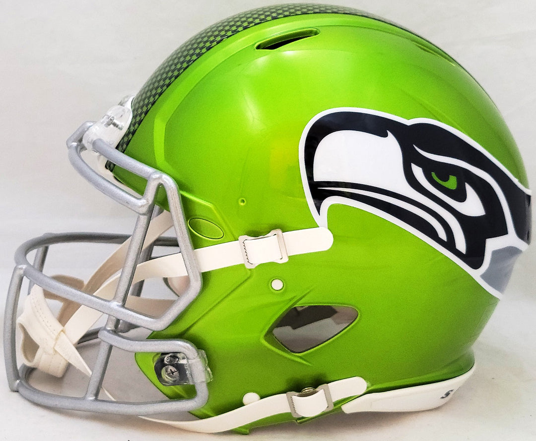 Steve Largent Auto Seahawks Flash Green Full Size Authentic Speed Helmet HOF 95