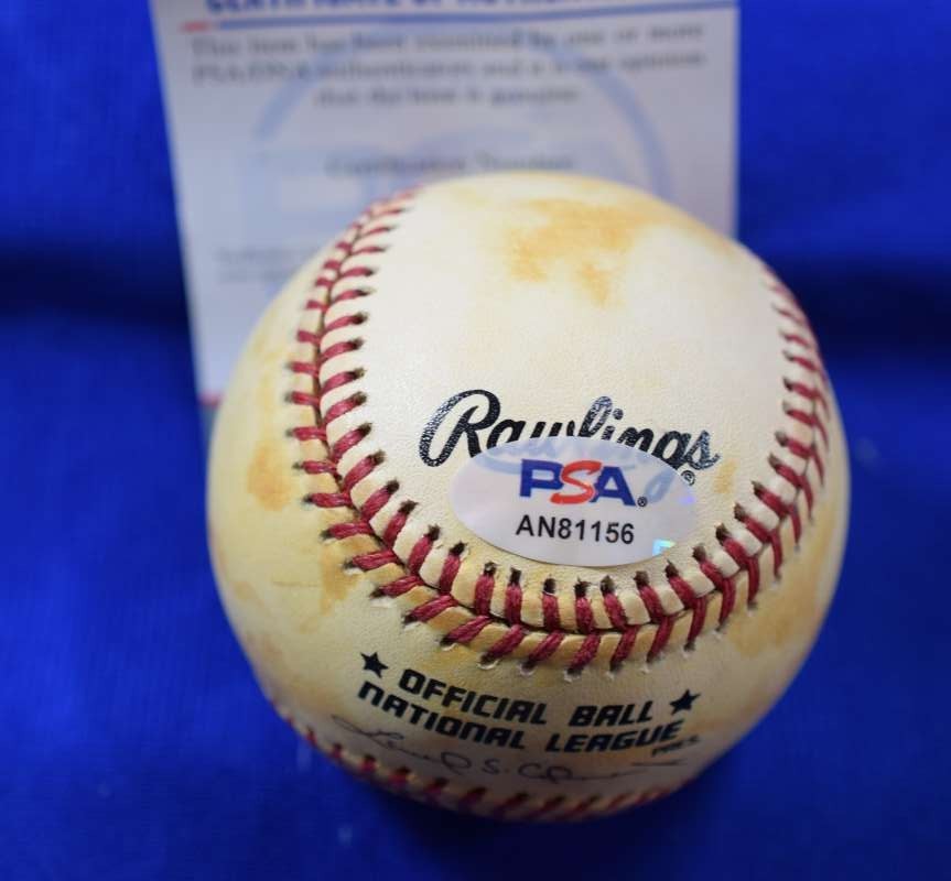 Lou Brock PSA DNA Autograph National League ONL Signed Baseball HOF 1985