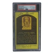 Joe Sewell Signed 4x6 Cleveland Hall Of Fame Plaque Card PSA/DNA 85026254