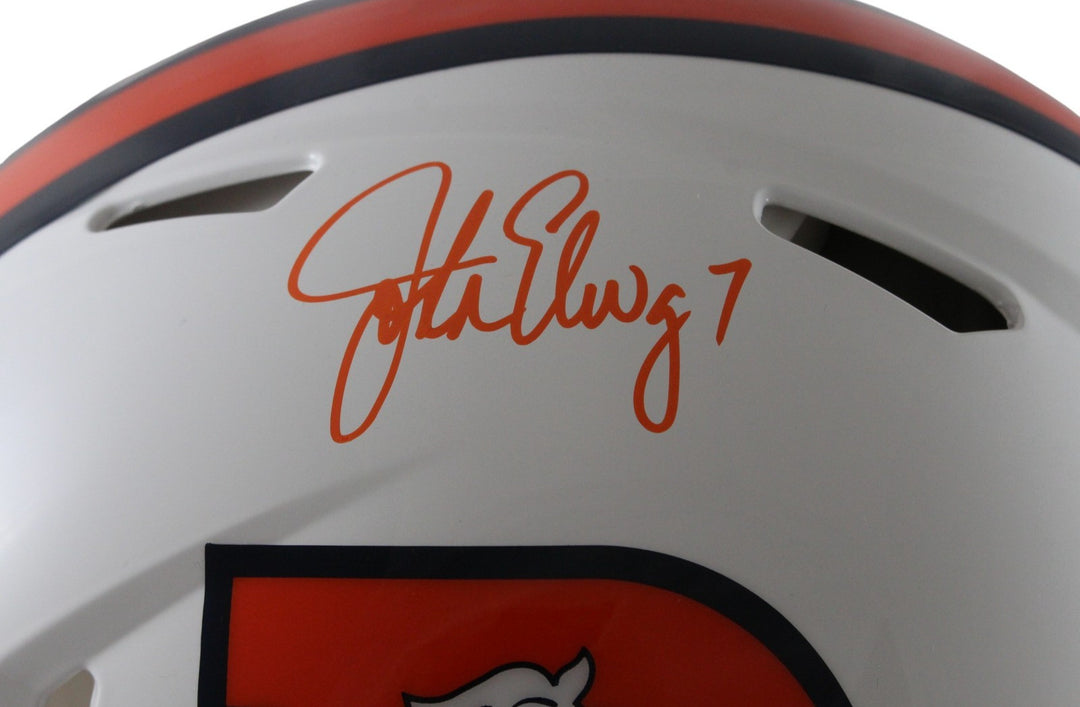 John Elway Autographed Denver Broncos Authentic 23 Alt Helmet Beckett W 55373