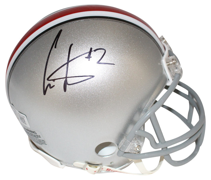 Cris Carter Autographed Ohio State Buckeyes VSR4 Mini Helmet Beckett 40642