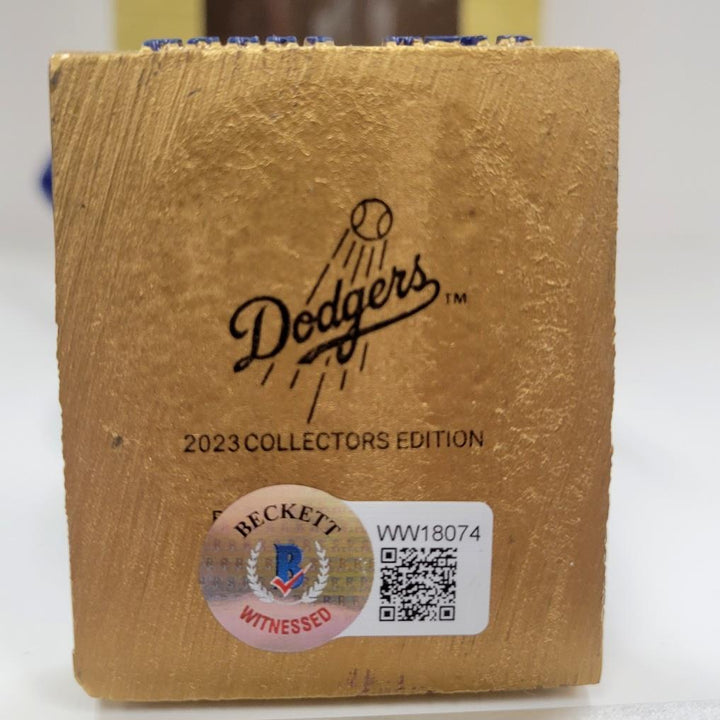Manny Mota signed Dodgers Bobblehead 4/29/23 SGA autograph ~ Beckett BAS Witness