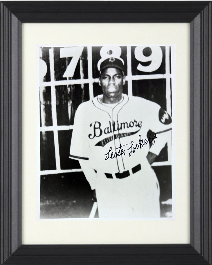 Lester Lockett signed Baltimore Elite Giants 8x10 Photo minor dings Framed- COA