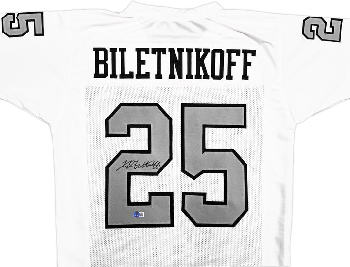 Oakland Raiders Fred Biletnikoff Autographed Signed White Jersey Beckett Wit