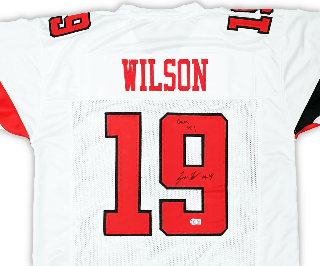 Texas Tech Red Raiders Tyree Wilson Signed White Jersey "Guns Up" Beckett Wit