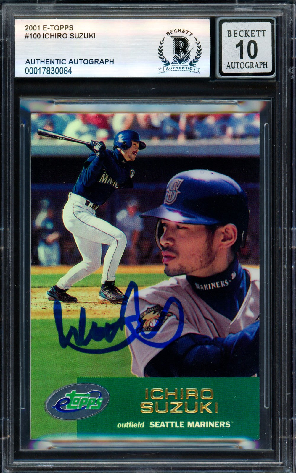 Ichiro Suzuki Signed 2001 Topps eTopps RC 100 Mariners Sig 10 Beckett #17830084