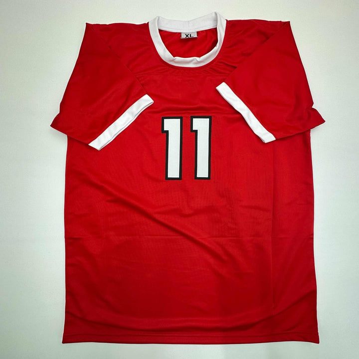Facsimile Autographed Mohamed Mo Salah Liverpool FC Red Reprint Jersey Men's XL