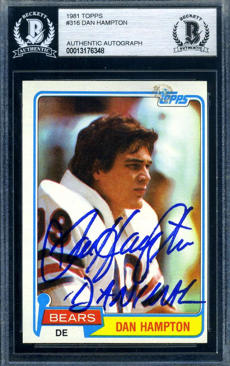 Dan Hampton Beckett Signed 1981 Topps Rookie Autograph 1