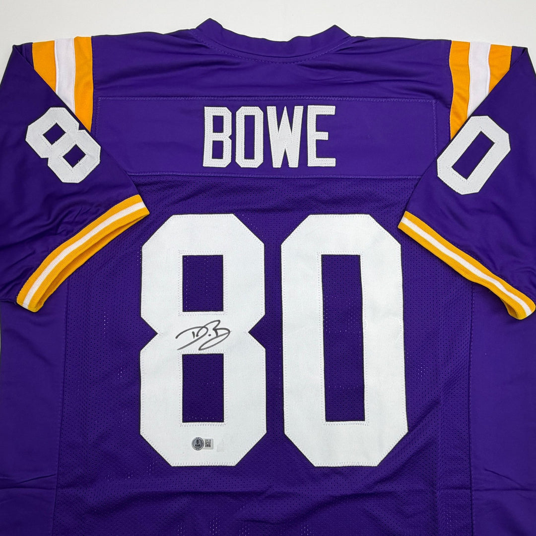 Autographed/Signed Dwayne Bowe LSU Purple College Jersey Beckett BAS COA