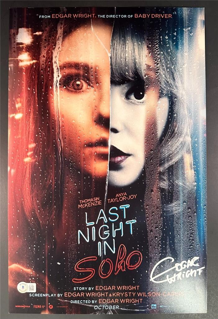 Edgar Wright signed Last Night in Soho 11x17 photo poster autograph Beckett BAS