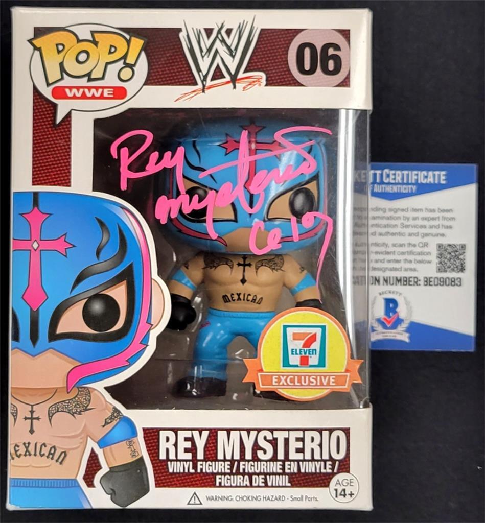 Rey Mysterio signed WWE Wrestling 7-Eleven Exclusive Funko Pop autograph ~ BAS